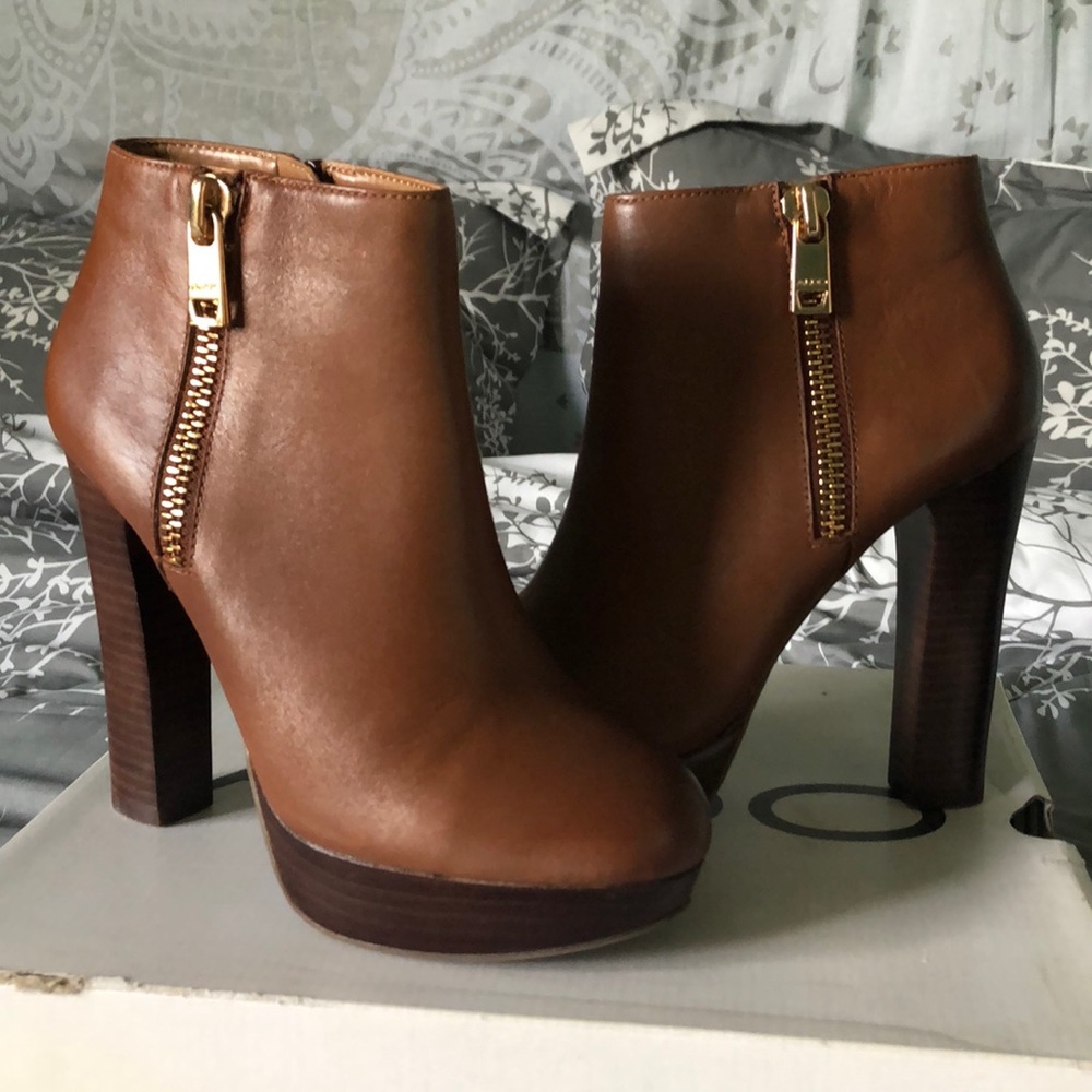 High Heel Tan Booties